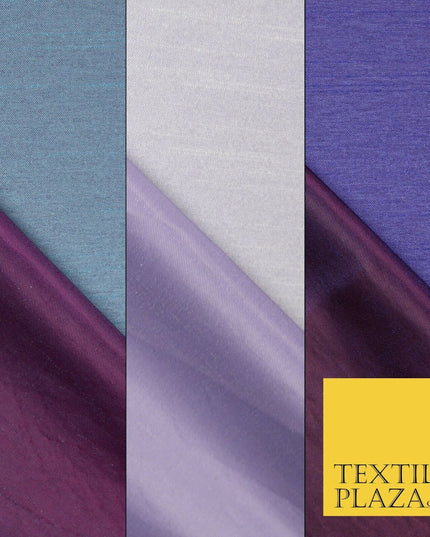 Two Tone Shot Plain Satin Backed Dupion SHANTUNG Raw Silk Dress Fabric 58" Wide