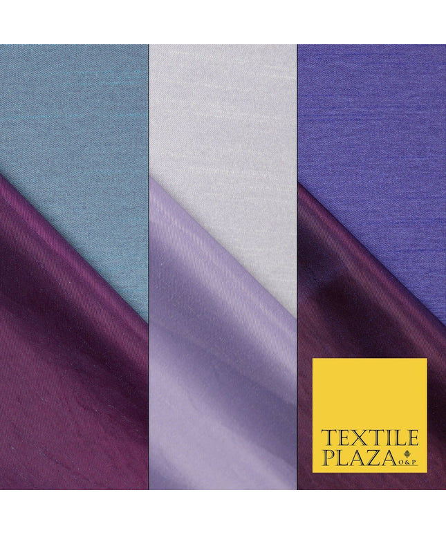 Two Tone Shot Plain Satin Backed Dupion SHANTUNG Raw Silk Dress Fabric 58" Wide