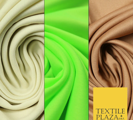 Stone Green Camel Brown Coloured Plain Stretch Jersey Fabric Dress Material 58"