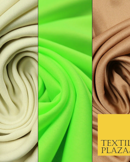 Stone Green Camel Brown Coloured Plain Stretch Jersey Fabric Dress Material 58"