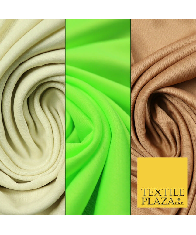 Stone Green Camel Brown Coloured Plain Stretch Jersey Fabric Dress Material 58"