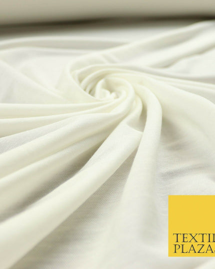 Plain Ivory Cream Lightweight Stretch Jersey Fabric Dress Craft 60" Wide 4427