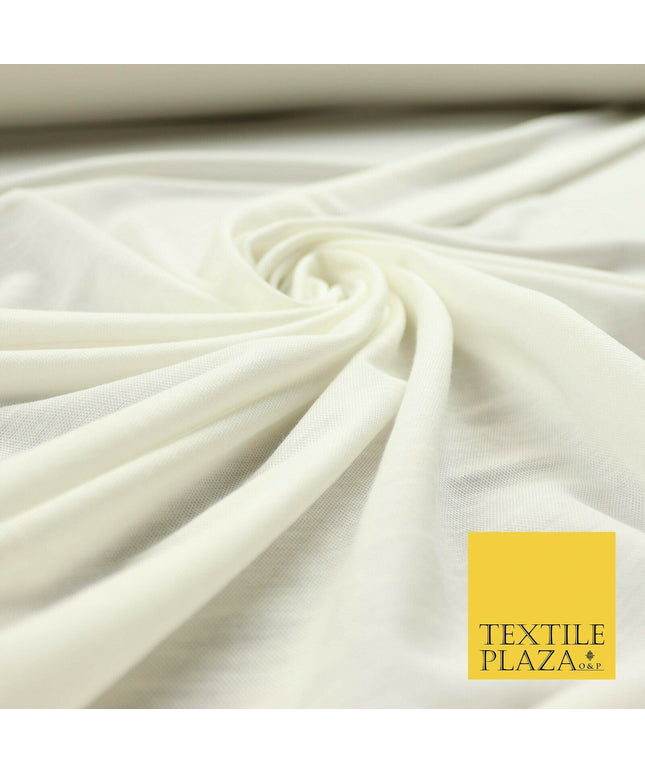 Plain Ivory Cream Lightweight Stretch Jersey Fabric Dress Craft 60" Wide 4427