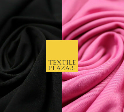 Black Candy Pink Plain Stretch Budget Polyester Jersey Fabric Dress Material 58"