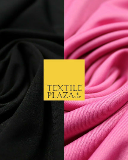 Black Candy Pink Plain Stretch Budget Polyester Jersey Fabric Dress Material 58"