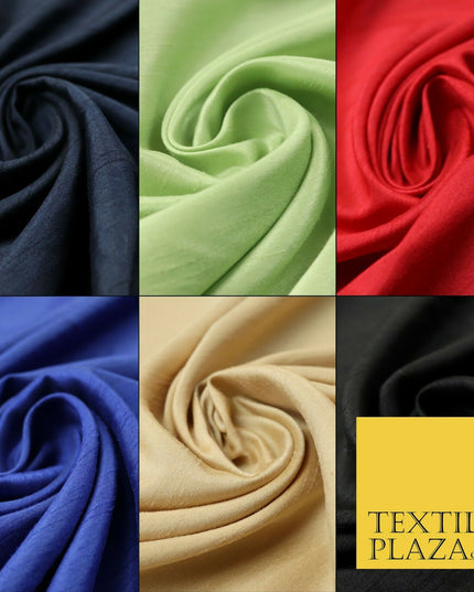 Luxury Satin Backed Dupion SHANTUNG Raw Silk Fabric 100% Polyester 59" 6 COLOURS
