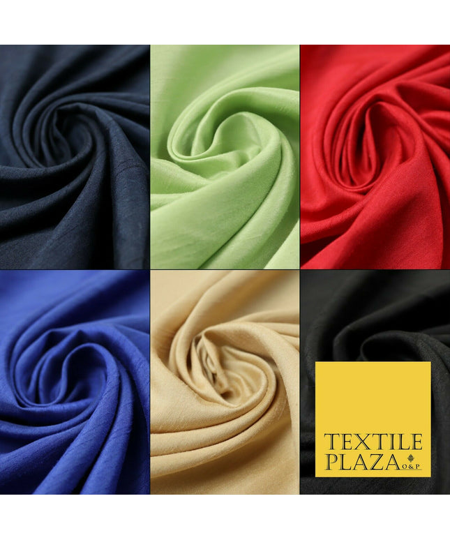 Luxury Satin Backed Dupion SHANTUNG Raw Silk Fabric 100% Polyester 59" 6 COLOURS