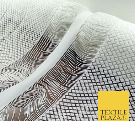 White Fringe Weave Lace Dress Fabric Coverup Swimwear Kimono Craft 69" Wide 4429