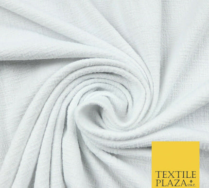 Black White Textured Weave Style Soft Plain Stretch Jersey Fabric Dress Craft56"