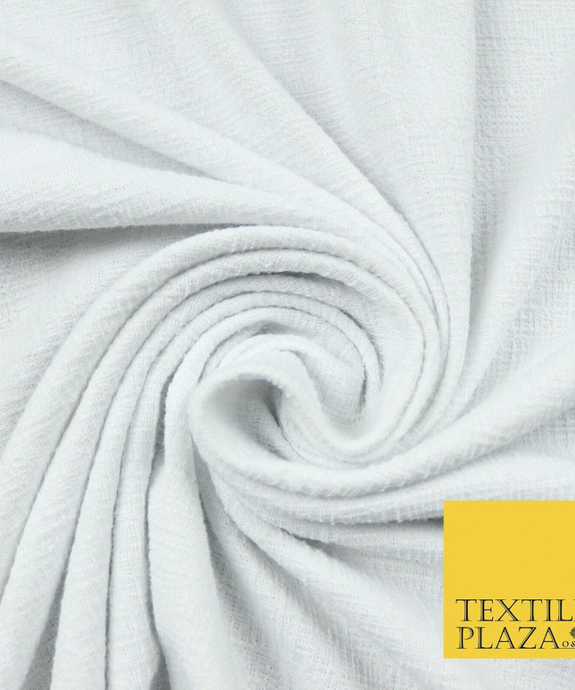 Black White Textured Weave Style Soft Plain Stretch Jersey Fabric Dress Craft56"