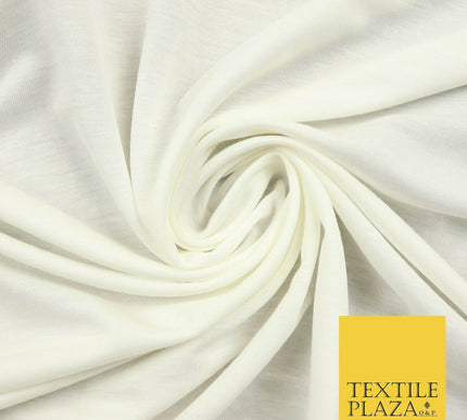 Plain Ivory Cream Lightweight Stretch Jersey Fabric Dress Craft 60" Wide 4427