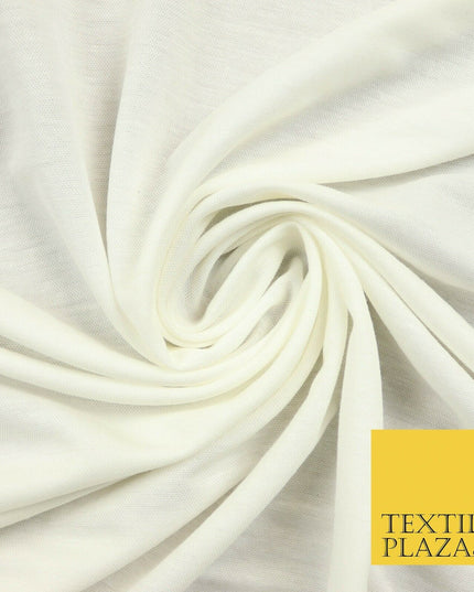 Plain Ivory Cream Lightweight Stretch Jersey Fabric Dress Craft 60" Wide 4427