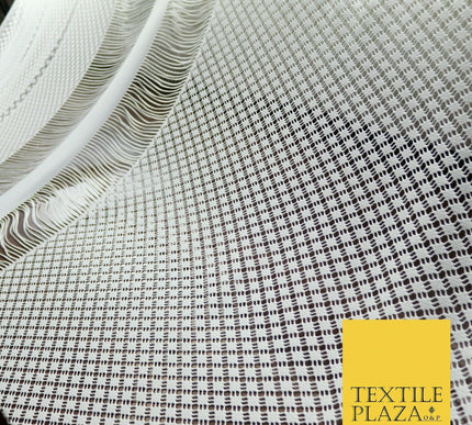 White Fringe Weave Lace Dress Fabric Coverup Swimwear Kimono Craft 69" Wide 4429