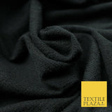 Black White Textured Weave Style Soft Plain Stretch Jersey Fabric Dress Craft56"