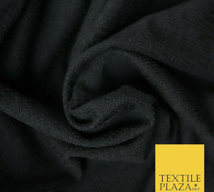Black White Textured Weave Style Soft Plain Stretch Jersey Fabric Dress Craft56"