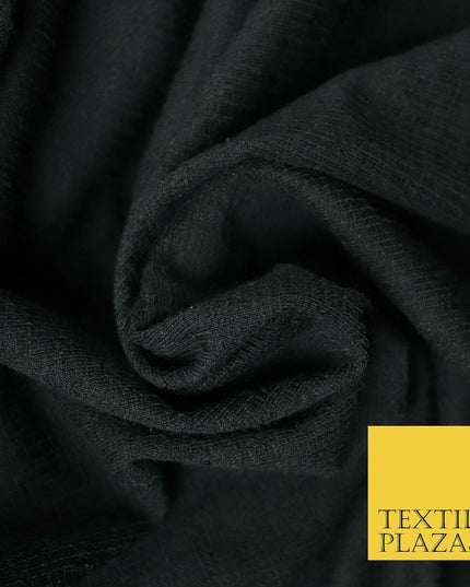 Black White Textured Weave Style Soft Plain Stretch Jersey Fabric Dress Craft56"