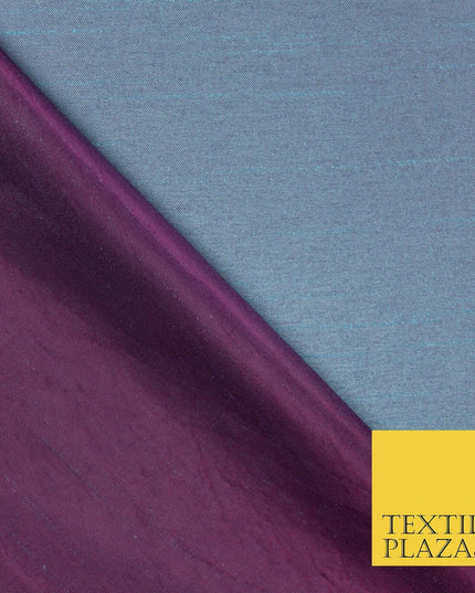 Two Tone Shot Plain Satin Backed Dupion SHANTUNG Raw Silk Dress Fabric 58" Wide