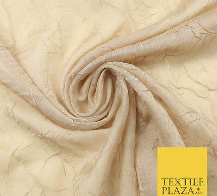 Luxury Creased Crushed Plain / Shot Chiffon Sheer Dress Fabric 5 COLOURS 39"Wide