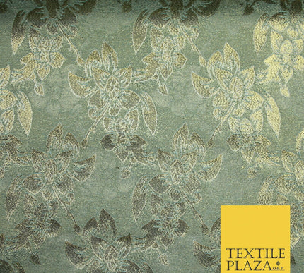Luxury Floral Flower Mix Metallic Gold Brocade Dress Fabric 56" Wide 3 Colours