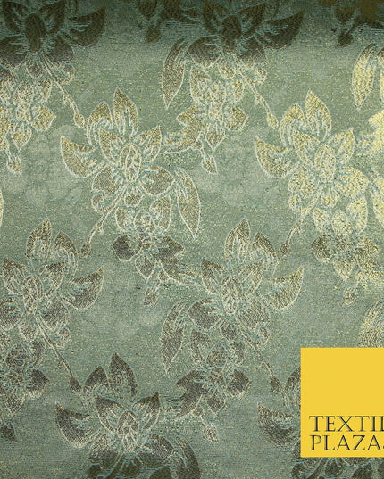 Luxury Floral Flower Mix Metallic Gold Brocade Dress Fabric 56" Wide 3 Colours