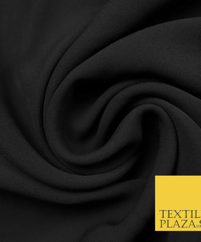 Premium Quality Black Heavy Plain Chiffon Dress Sheer Fabric Material   Textile Plaza