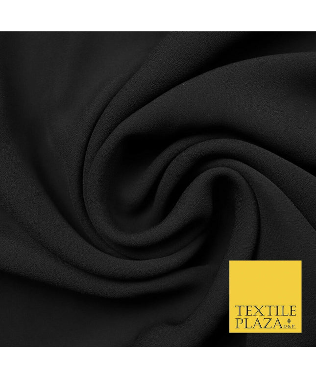 Premium Quality Black Heavy Plain Chiffon Dress Sheer Fabric Material 60" 4413