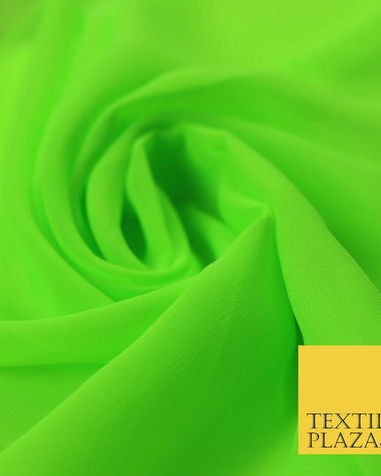 Premium Bright Fluorescent Coloured Plain Chiffon Dress Fabric 58" 3 COLOURS