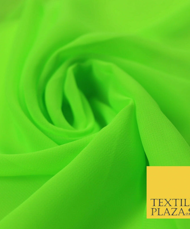 Premium Bright Fluorescent Coloured Plain Chiffon Dress Fabric 58" 3 COLOURS