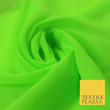 Premium Bright Fluorescent Coloured Plain Chiffon Dress Fabric 58" 3 COLOURS