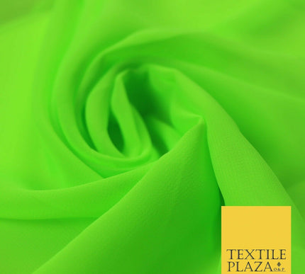 Premium Bright Fluorescent Coloured Plain Chiffon Dress Fabric 58" 3 COLOURS