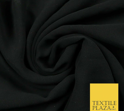Premium Quality Black Beige Rose Plain Chiffon Dress Sheer Fabric 58" 3 COLOURS