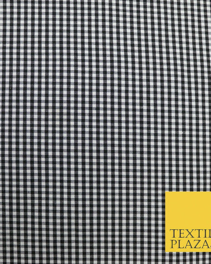 Small Mini 2mm Gingham Square Check Polycotton Fabric Dress Craft 7 COLOURS 58"