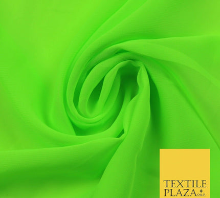 Premium Bright Fluorescent Coloured Plain Chiffon Dress Fabric 58" 3 COLOURS