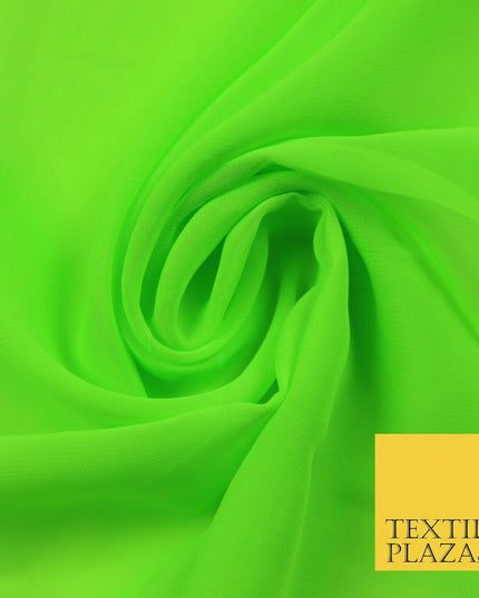 Premium Bright Fluorescent Coloured Plain Chiffon Dress Fabric 58" 3 COLOURS