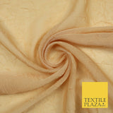 Luxury Creased Crushed Plain / Shot Chiffon Dress Fabric 8 COLOURS 58" Wide