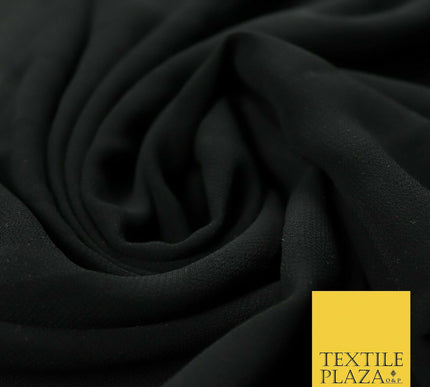 Premium Quality Black Beige Rose Plain Chiffon Dress Sheer Fabric 58" 3 COLOURS