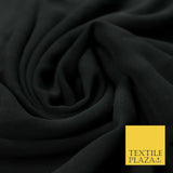 Premium Quality Black Beige Rose Plain Chiffon Dress Sheer Fabric 58" 3 COLOURS