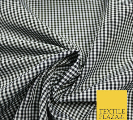 Small Mini 2mm Gingham Square Check Polycotton Fabric Dress Craft 7 COLOURS 58"