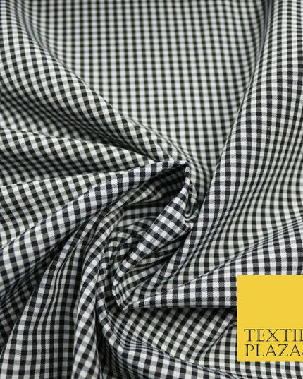 Small Mini 2mm Gingham Square Check Polycotton Fabric Dress Craft 7 COLOURS 58"