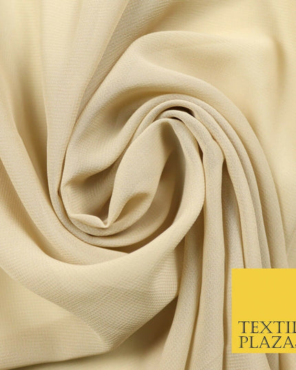 Premium Quality Black Beige Rose Plain Chiffon Dress Sheer Fabric 58" 3 COLOURS
