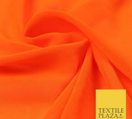 Premium Bright Fluorescent Coloured Plain Chiffon Dress Fabric 58" 3 COLOURS
