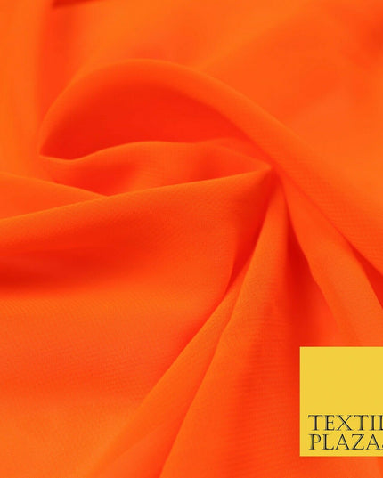Premium Bright Fluorescent Coloured Plain Chiffon Dress Fabric 58" 3 COLOURS