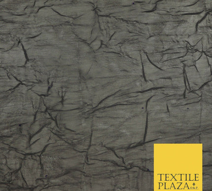 Luxury Creased Crushed Plain / Shot Chiffon Dress Fabric 8 COLOURS 58" Wide