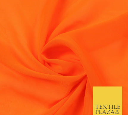 Premium Bright Fluorescent Coloured Plain Chiffon Dress Fabric 58" 3 COLOURS