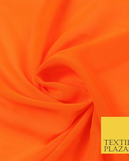 Premium Bright Fluorescent Coloured Plain Chiffon Dress Fabric 58" 3 COLOURS