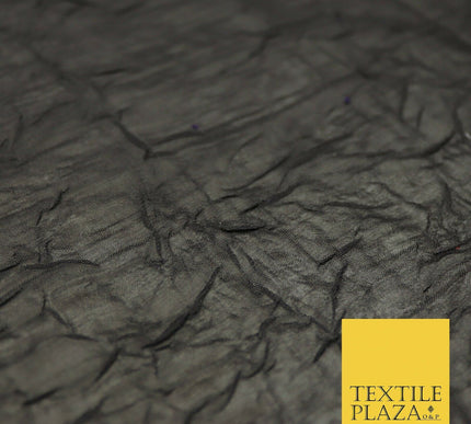 Luxury Creased Crushed Plain / Shot Chiffon Dress Fabric 8 COLOURS 58" Wide