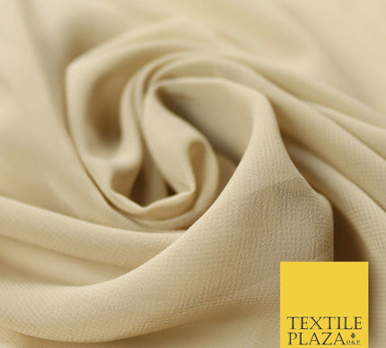 Premium Quality Black Beige Rose Plain Chiffon Dress Sheer Fabric 58" 3 COLOURS