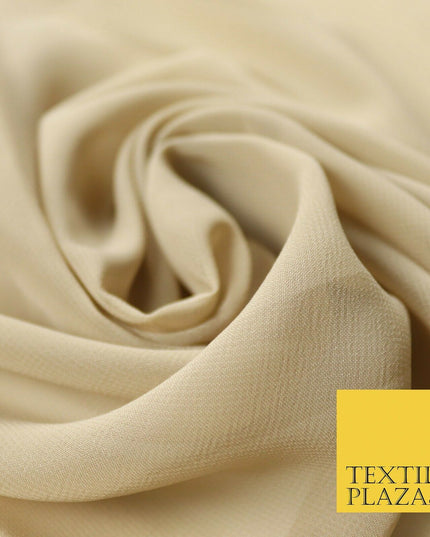 Premium Quality Black Beige Rose Plain Chiffon Dress Sheer Fabric 58" 3 COLOURS