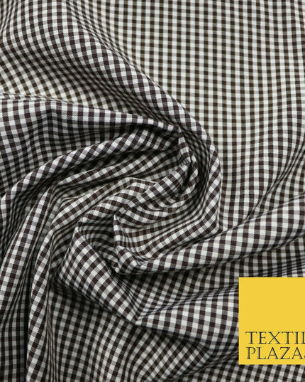 Small Mini 2mm Gingham Square Check Polycotton Fabric Dress Craft 7 COLOURS 58"