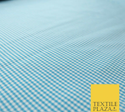 Small Mini 2mm Gingham Square Check Polycotton Fabric Dress Craft 7 COLOURS 58"